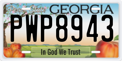 GA license plate PWP8943
