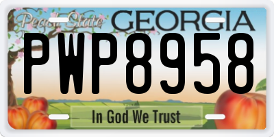 GA license plate PWP8958