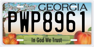 GA license plate PWP8961