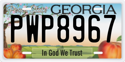 GA license plate PWP8967