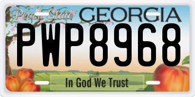 GA license plate PWP8968