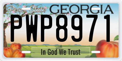 GA license plate PWP8971