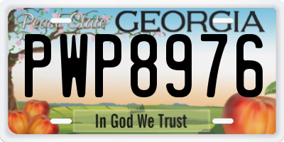 GA license plate PWP8976