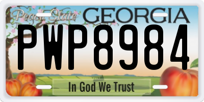 GA license plate PWP8984