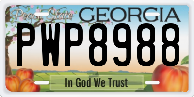 GA license plate PWP8988