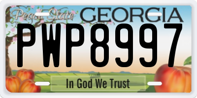 GA license plate PWP8997
