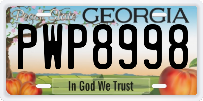 GA license plate PWP8998