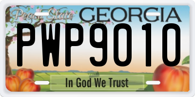 GA license plate PWP9010