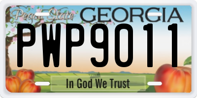 GA license plate PWP9011
