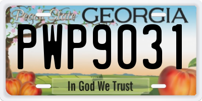 GA license plate PWP9031