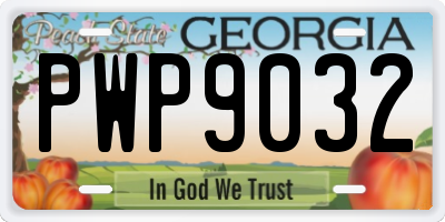 GA license plate PWP9032