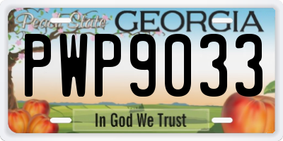 GA license plate PWP9033