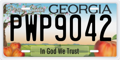 GA license plate PWP9042