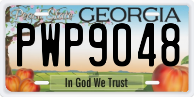 GA license plate PWP9048