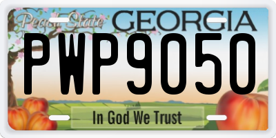GA license plate PWP9050