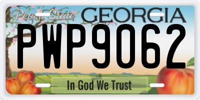 GA license plate PWP9062