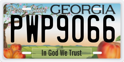 GA license plate PWP9066