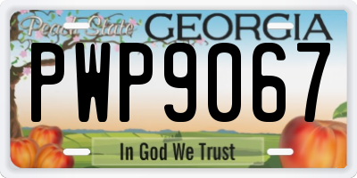 GA license plate PWP9067