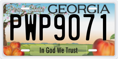 GA license plate PWP9071