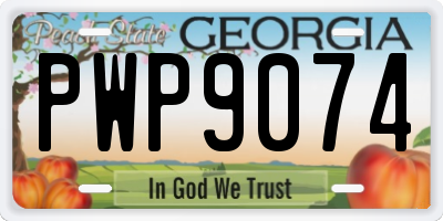 GA license plate PWP9074