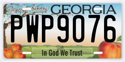 GA license plate PWP9076