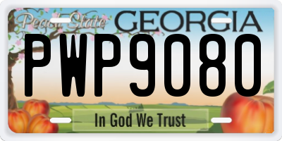 GA license plate PWP9080