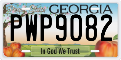 GA license plate PWP9082