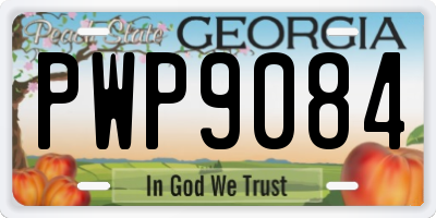 GA license plate PWP9084
