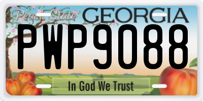 GA license plate PWP9088