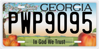 GA license plate PWP9095