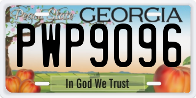 GA license plate PWP9096