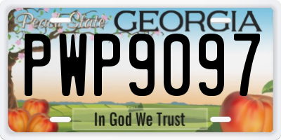 GA license plate PWP9097