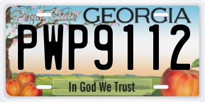 GA license plate PWP9112