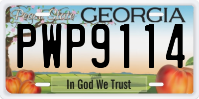 GA license plate PWP9114