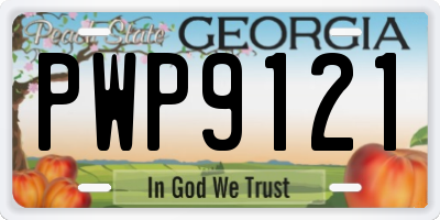 GA license plate PWP9121