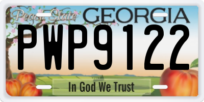 GA license plate PWP9122