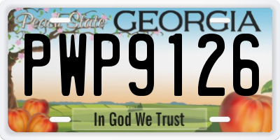 GA license plate PWP9126