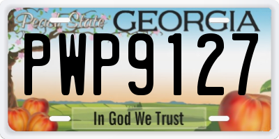 GA license plate PWP9127