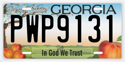 GA license plate PWP9131
