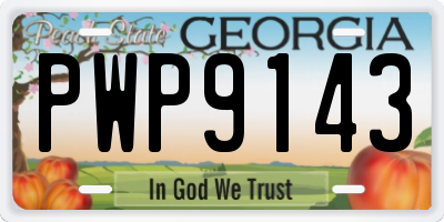 GA license plate PWP9143