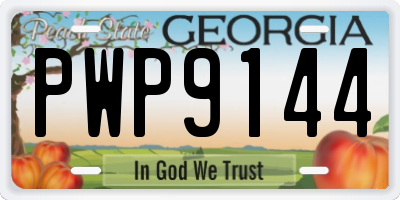 GA license plate PWP9144