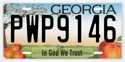 GA license plate PWP9146