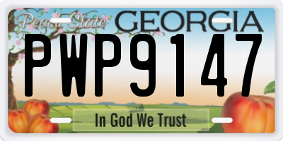GA license plate PWP9147