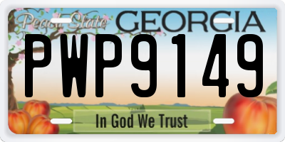 GA license plate PWP9149