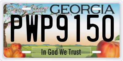 GA license plate PWP9150