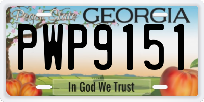 GA license plate PWP9151