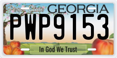 GA license plate PWP9153