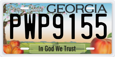 GA license plate PWP9155