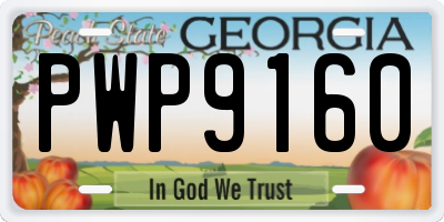 GA license plate PWP9160