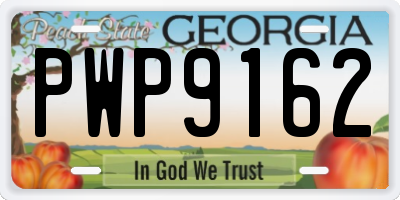 GA license plate PWP9162